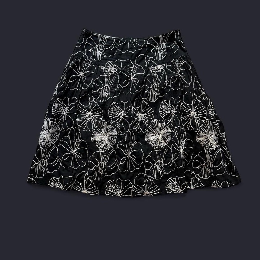 Chico’s Floral Black and White Skirt